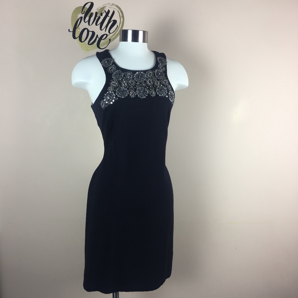 BAILEY 44 Anthropologie M BEADED NECKLINE DRESS